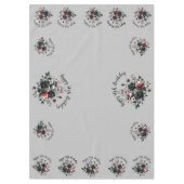 Nappe Joyeux 50e anniversaire Roses rouge et noir | (Devant)