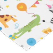Nappe Joyeux anniversaire animal fête imprimé (Angle)