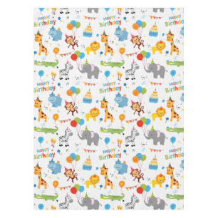 Nappe Joyeux anniversaire animal fête imprimé
