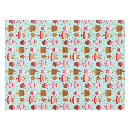 Nappe Joyeux anniversaire Gâteaux et Cupcakes Conception (Devant (Horizontal))