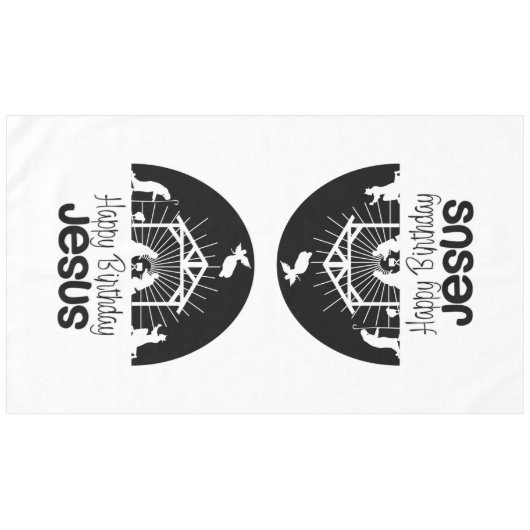 Nappe Joyeux anniversaire Jésus (Devant (Horizontal))