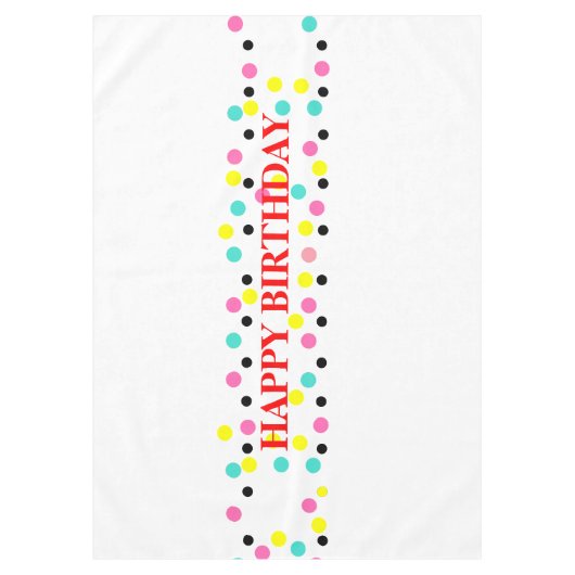 Nappe Joyeux Anniversaire Polka Dots (Devant)
