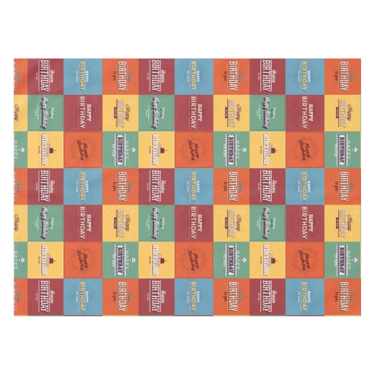 Nappe Joyeux Anniversaire Pour Vous Motif (Devant (Horizontal))