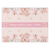 Nappe Joyeux Anniversaire Rose Ruban Girls Twins Anniver (Devant (Horizontal))