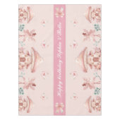 Nappe Joyeux Anniversaire Rose Ruban Girls Twins Anniver (Devant)