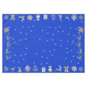 Nappe Joyeux et lumineux Noël en argent et bleu | (Devant (Horizontal))