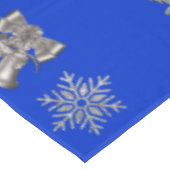 Nappe Joyeux et lumineux Noël en argent et bleu | (Angle)