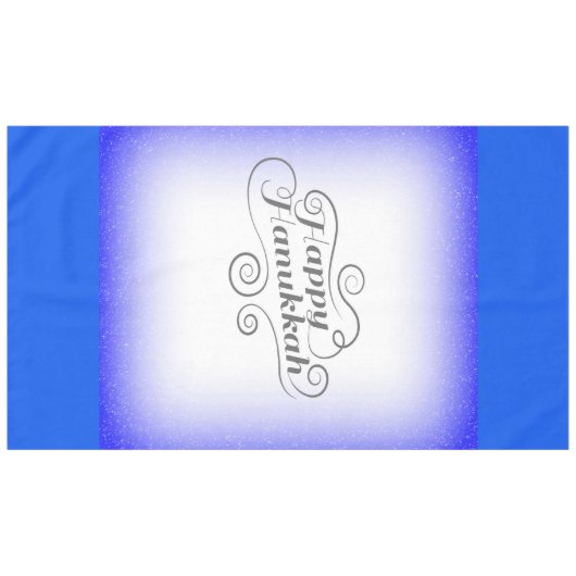 Nappe Joyeux Hanoukka 2 tons bleu blanc Arrière - plan (Devant (Horizontal))