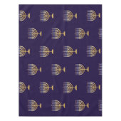 Nappe Joyeux Hanoukka Ménorah d'or bleu juif (Devant)