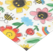 Nappe Joyeux jours - Fleur joyeuse et Motif d'amis (Angle)