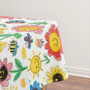 Nappe Joyeux jours - Fleur joyeuse et Motif d'amis