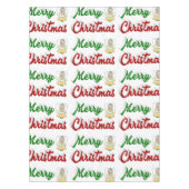 Nappe Joyeux Noël Angel rouge vert script (Devant)