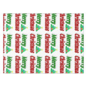 Nappe Joyeux Noël Arbre rouge vert typographie (Devant (Horizontal))