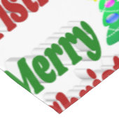 Nappe Joyeux Noël Arbre rouge vert typographie (Angle)