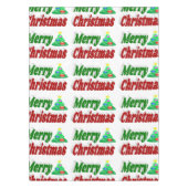 Nappe Joyeux Noël Arbre rouge vert typographie (Devant)