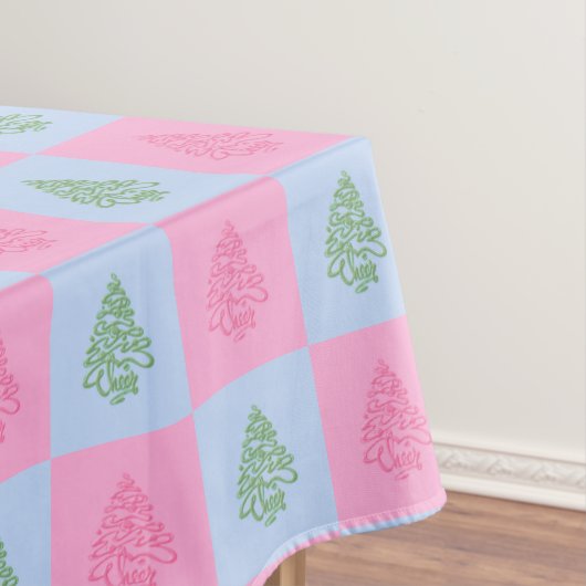 Nappe Joyeux Noël Arbres-2-COTON TABLECLOTH 52x70 (In Situ)