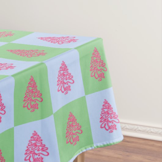 Nappe Joyeux Noël Arbres-3 COTON TABLECLOTH 52x70 (In Situ)
