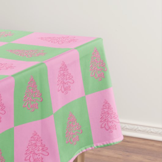 Nappe Joyeux Noël Arbres-4-COTON TABLECLOTH 52x70 (In Situ)