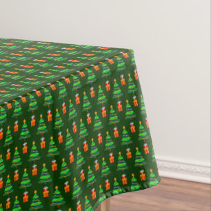 Nappe Joyeux Noël Arbres & Cadeaux Rouge Vert