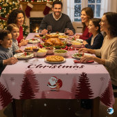 Nappe Joyeux Noël avec Santa Luxe