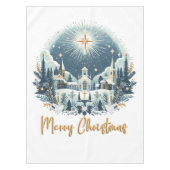 Nappe Joyeux Noël bleu et or (Devant)