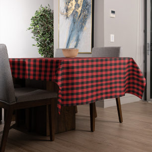 Nappe Joyeux Noël Calligraphie Buffalo Check Motif