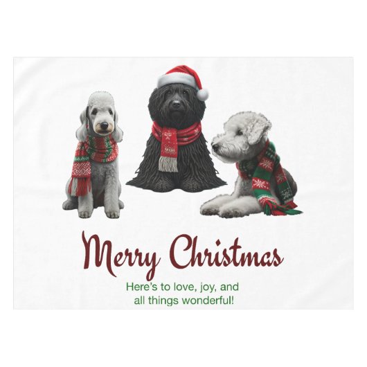 Nappe Joyeux Noël Chiens (Devant (Horizontal))