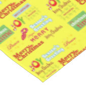 Nappe Joyeux Noël, Joie, Joyeuses Fêtes, Jaune (Angle)