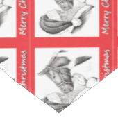 Nappe Joyeux Noël Père Noël et Cheval (Angle)