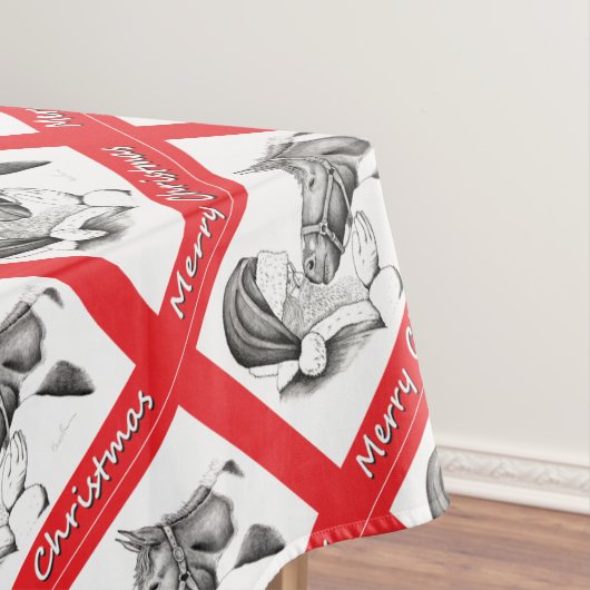 Nappe Joyeux Noël Père Noël et Cheval (In Situ)