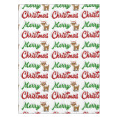 Nappe Joyeux Noël Reindeer rouge vert script (Devant)