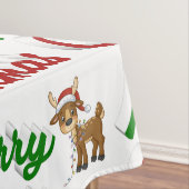 Nappe Joyeux Noël Reindeer rouge vert script (In Situ)