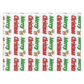 Nappe Joyeux Noël Reindeer rouge vert typographie (Devant (Horizontal))