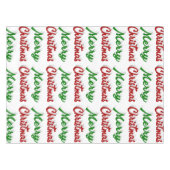 Nappe Joyeux Noël rouge et vert script (Devant (Horizontal))