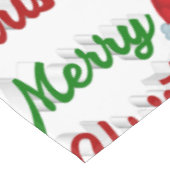 Nappe Joyeux Noël Santa Chapeau rouge vert script (Angle)