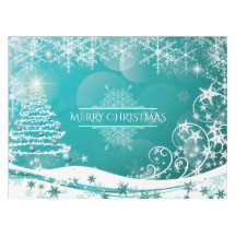 Joyeux Noël Snowflakes Arbre Fleurs & Étoiles