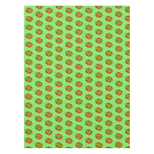 Nappe Joyeux Noël Texte Typographie Rouge Vert & Arbre (Devant)