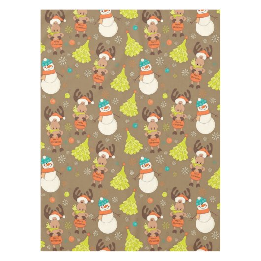 Nappe Joyeux Oie De Noël Et Snowman (Devant)