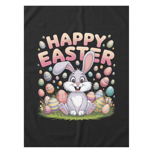 Nappe Joyeux Pâques 2025 Oeufs Lapin mignon lapin lapin (Devant)