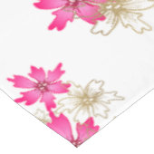 Nappe Joyeux poinsettia rose Noël et fleur d'or (Angle)