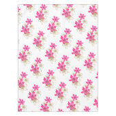 Nappe Joyeux poinsettia rose Noël et fleur d'or (Devant)