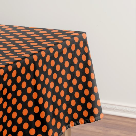 Nappe Joyeux point Polka Orange noir d'Halloween (In Situ)