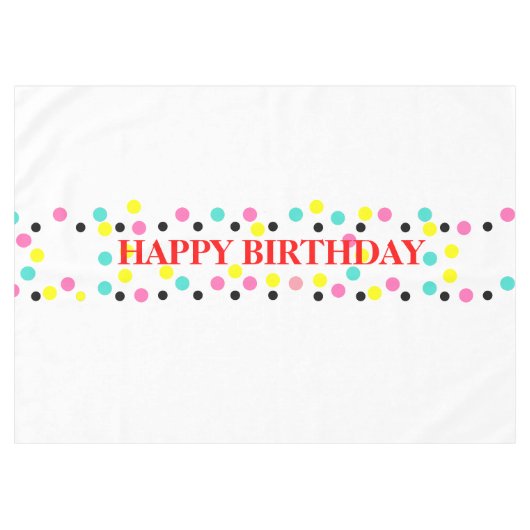 Nappe Joyeux Pois d'anniversaire (Devant (Horizontal))