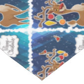 Nappe Joyeux rennes de Noël (Angle)