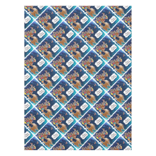Nappe Joyeux rennes de Noël (Devant)