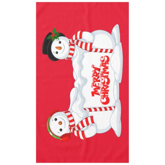 Nappe Joyeux Snowmen de Noël (Devant)