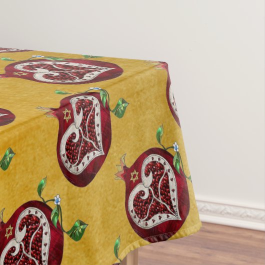 Nappe Judaica Pomegranate Heart Hanoukka Rosh Hashanah (In Situ)