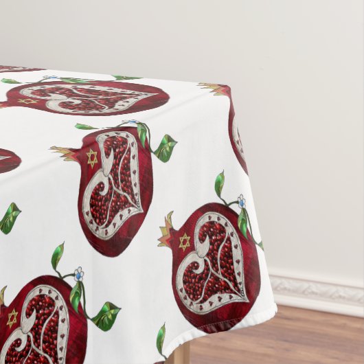 Nappe Judaica Pomegranate Heart Hanoukka Rosh Hashanah (In Situ)