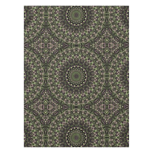 Nappe Kaleidoscope vert et noir Mandala Motif (Devant)