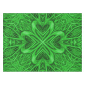 Nappe Kaléidoscope vert vintage de fractale de trèfle (Devant (Horizontal))